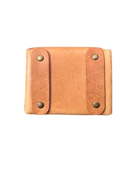 Portfel mały, kolekcja "Łeba", kolor piaskowy, skóra naturana